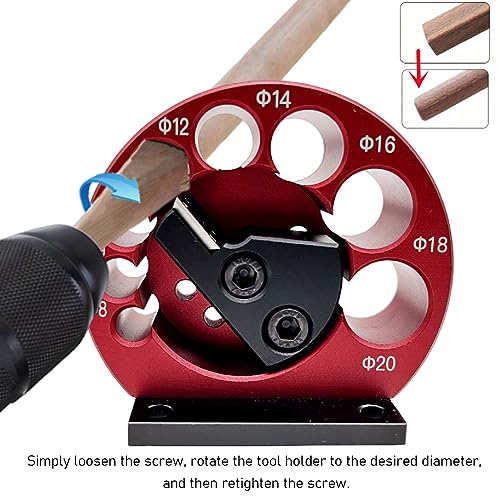 Dowel Maker Jig Kit Round Structure Dowel Maker Jig, Solid Stable Aluminum Alloy emented Carbide Blade Dowel Cutter Plate for Woodworking 8 Holes 8 to 20mm Electric Drill Milling Dowel Auxiliary Tool
