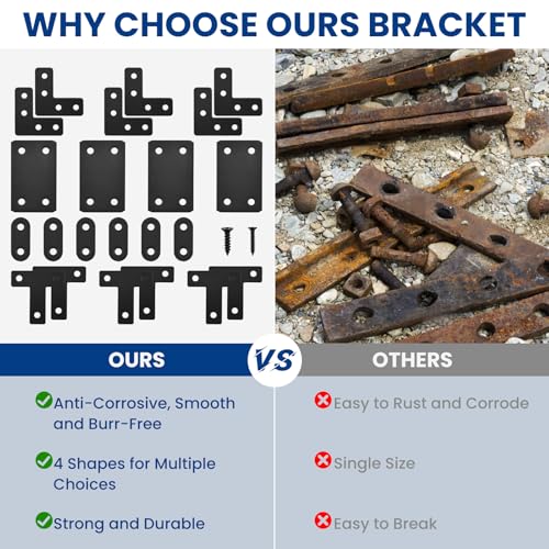 22 Pack Stainless Steel Fixing Flat Bracket Set