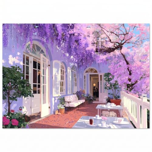 1000 Piece Puzzle for Adults, Afternoon Under Wisteria - color: Afternoon Under Wisteria