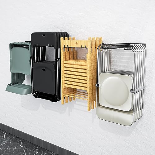 MOOMSINE Folding Chair Storage Rack Wall Mount, Garden Tool Hanger for Garage Organization, Patio, Beach & Camping Chairs Organizer Hooks, Holds 480 lbs - 4 Pack - size: 16.5 Inch（4 Pack）