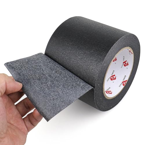 BOMEI PACK Wide Painters Tape 4 Inches x 55 Yards, Black Wide Masking Tape, 3D Printing Tape for Laser Cutting, 21-Day Clean Removal for Indoor and Outdoor Use - size: 4 inches x 55 Yards