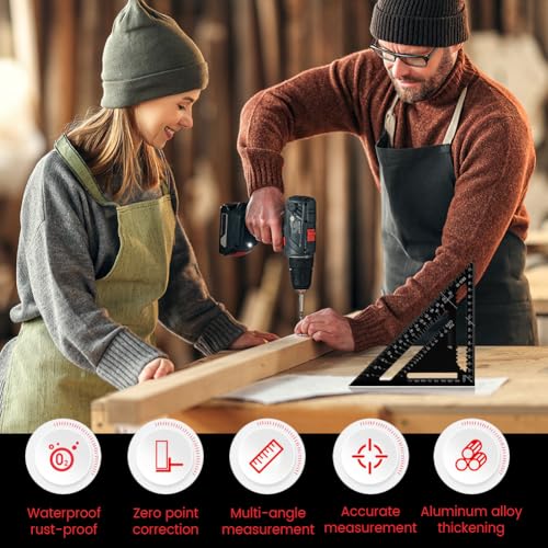 Carpenter Square 7 Inch Rafter Square for Angle Drawing Triangle - Black - color: blue