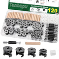 120 Pcs Cam Locks for Furniture Connecting Fittings, 3 in 1 Cam Connector Bolt Fittings Fasteners Hardware Parts for Drawer Dresser Cabinet（Black - size: 120pcs-black