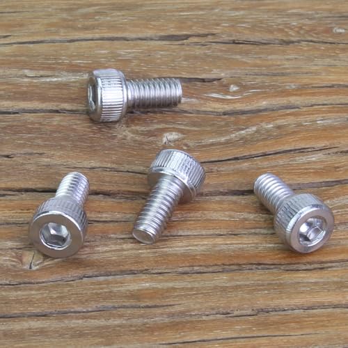 105 Pieces M4 x 8mm Socket Head Cap Screws, Thread Pitch 0.7mm, Sutemribor M4 Screws, 304 Stainless Steel, Fully Threaded, Silver - size: M4 x 8mm, style: Socket Head