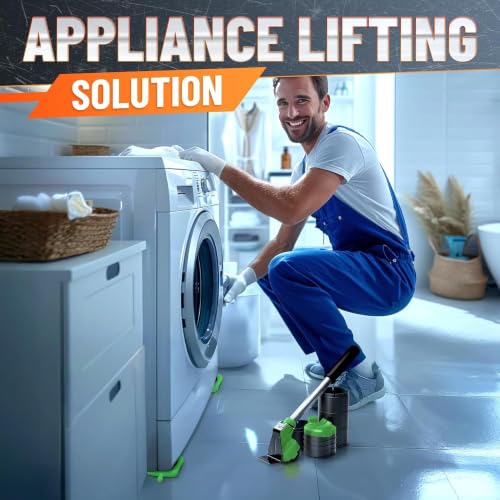 Furniture Lifter Tool with 4 Pcs Appliance Rollers, 660 Lbs, Green - color: Green