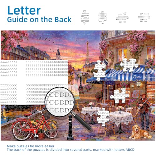 Paris Street Puzzles for Adults 1000 Pieces - color: Romantic Paris Evening