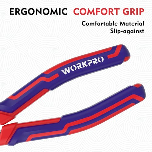 WORKPRO 6” Wire Cutters Heavy Duty CRV Steel, Diagonal Pliers for Cutting Wires Craft, Comfort Grip Handle - size: 6-inch