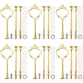 Patelai 6 Sets 3 Tier Cake Stand Hardware Tiered Tray Plate Hardware Kit Heavy Metal Cake Fruit Food Plate Stand Fitting Stacking Kit for Serving Dessert Cupcake Dish Food (Simple,Gold) - color: Gold, size: Simple