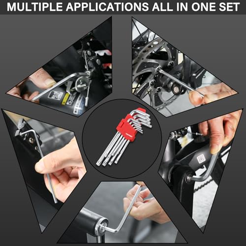 HAUTMEC Torx Allen Wrench Set, 9PCS Star Allen Key Set, T10-T50 Star Allan Wrench Sets, CR-V Steel, Drilled Tips for Tamper Resistant Fasteners, HT0222-SS - style: 9 PCS Star Key