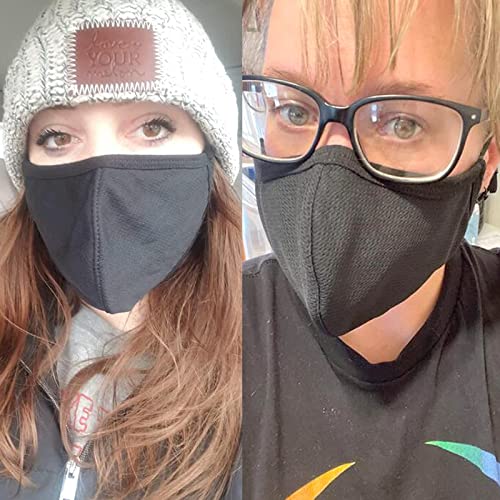 comfso Black Cloth Face Masks for Adults Washable Fabric XL Large Reusable - style: Medium for Teens 10+/Small Face Adult