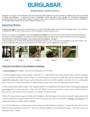 Burglabar 2 Pack Additional Security for Sliding Patio Doors and Sliding Glass Windows.