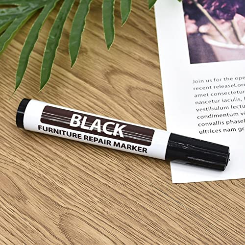 SYCOOVEN Furniture Wood Repair Marker, Scratch Fix Pen for Floors, Tables - Simple Paint Touch Up for Stains, Carpenters (Black)