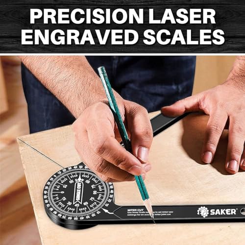 Saker Miter Saw Protractor,7-Inch Aluminum Protractor Angle Finder 2PCS - style: 2 Packs