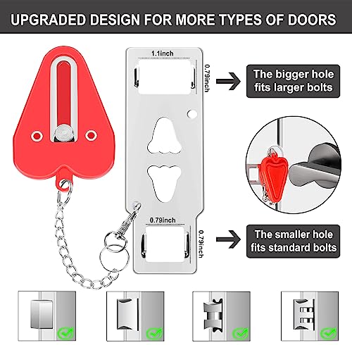 Portable Door Lock,2 Pack Heavy Duty Hotel Travel Door Lock for Additional Safety and Privacy for Hotel,Apartment, Home, Bedroom, School and Prevent Unauthorized Entry