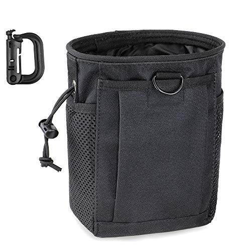 LIVANS Tactical Molle Dump Pouch, Magazine Drop Pouch Drastring Ammo Bag - color: Black
