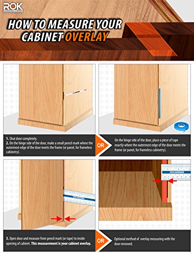 DTC 1-1/4" Overlay Soft Close 105 Degree 2 Cam Press in Face Frame Concealed Cabinet Hinge 6-Way Adjustable E8Q115NH (10 Pack) - size: 1-1/4 Inch