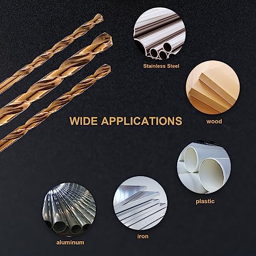 HIDOTOL 13 PCS Cobalt Drill Bit Set M35 HSS Twist Drill Bits 1/16"-1/4" for Hardened Metal, Stainless Steel, Cast Iron, Plastic and Wood - size: Cobalt 13 PCS