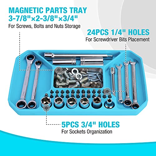 DURATECH 2-Piece Silicone Tool Tray, Magnetic Tool Organizer