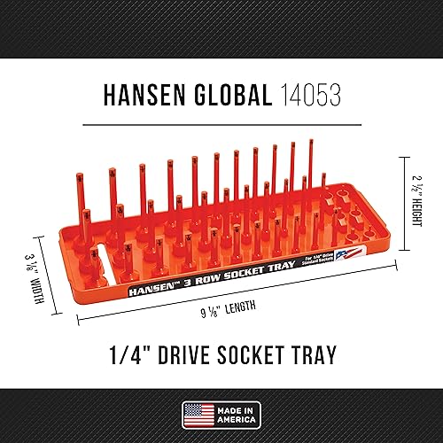 Hansen Global 3 Row Socket Holder, Orange, Pack of 4 (92005) - color: Orange, 4 Pack