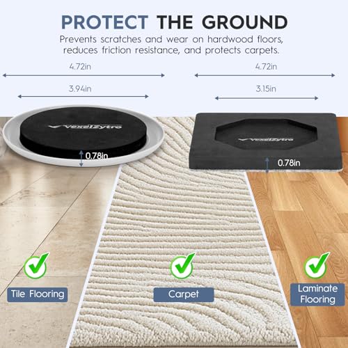 Furniture Lifter Tool + 8-Pack of 4.72" Furniture Sliders for Hardwood Floors and Carpet, Save 80% Effort, Move Heavy Furniture Easily, Reusable Moving Pads, Floor Protectors for Carpet - style: 24 IN Lifter Tool & 8 Sliders