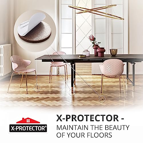 X-Protector Felt Furniture Pads - 24 Pc 2" Round - Chair & Floor Protectors - size: 2" 24 Brown, Round