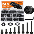 280PCS M5 Socket Head Cap Screw Assortment Kit, 8-35mm - size: M5
