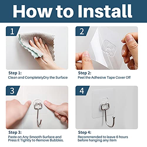 Antimbee 10-Pack All-Purpose Large Adhesive Hooks for Hanging, Banana Hook, Heavy Duty Adhesive Hooks 37 lb(Max), Sticky Wall Hook fit Home, Bathroom, Kitchen, Office and Outdoor