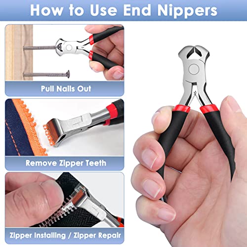 Jewelry Pliers, End Cutting Pliers End Nippers for Zipper Install Stops Repair - style: End Cutting Pliers