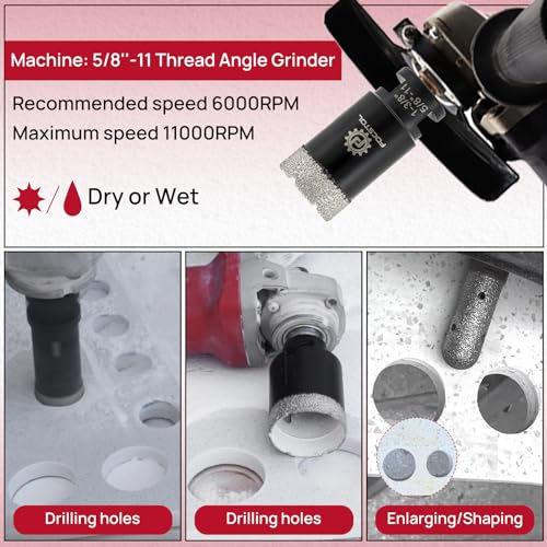 Diamond Core Drill Bit Set - FOCSTOL 7pcs (19/25/35/45/51mm+20mm Finger Bit+SDS Adapter) Diamond Hole Saw Kit for Porcelain Ceramic Tile Marble Granite - size: KIT4