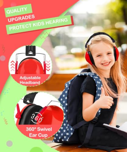 ZOHAN 032 Kids Noise Cancelling Headphones - 25dB NRR Kids Ear Protection, Hearing Protection Safety Ear Muffs for School Monster Truck Fireworks Traveling Studying Concerts Autism - Red - color: 1pack - Red