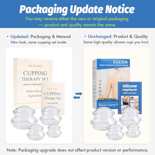 ELERA Silicone Cupping Therapy Set – Transparent Massage Cups in 4 Sizes (XL, L, M, S) for Body Relaxation, Cellulite & Home Wellness (Gourd Shape 4-Pack) - style: 4 Cups (XL L M S size)