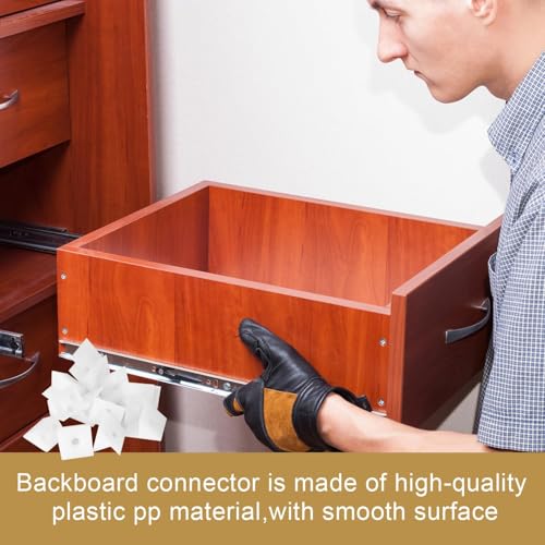 60 Pcs Drawer Wedges with Screws Drawer Bottom Support Brackets Fixing Mending Wedges 90 Degree Plastic Angle Code Bracket Fasteners Drawer Reinforcement Repair Kit for Furniture Sagging Drawer
