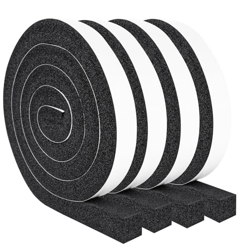 Yotache Air Conditioner Window Foam Insulation Seal 1"x1", 6.5 Ft x 4Pcs | High Resilience Foam Weather Stripping Door Seal Tape - size: (1"×1") 26FT