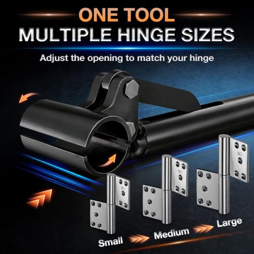 Adjustable Door Hinge Adjustment Tool, 0.3''–1'' Universal Hinge Wrench, Heavy Duty Carbon Steel Door Hinge Adjuster for Door Alignment & Repair (Black)