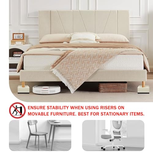 ANNKUT Furniture Risers 3 inch, Rectangle Adjustable Risers Blocks for Bed Sofa Table and Couch Lift to1.5 or 3 inch，Heavy Duty Support Up to 1,300 Lbs (4 Pack-Apricot) - color: 3 Inch-apricot(rectangle)