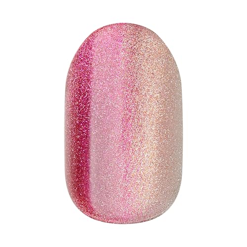 Kiss colorFX by Impress Press On Nails, Walk Out, 30 No Glue Peel and Stick Nails Kit with IMPROVED Adhesive, Pink Short Oval Pearlescent Effect, Includes Prep Pad, Manicure Stick & Mini File