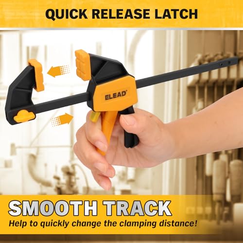 6" Mini Bar Clamps for Woodworking, 2-Piece One-Handed F Clamp/Spreader, 75LBS Load Limit Wood Clamp, Quick Release Grip Clamps for Table Wood Working, Light-duty Tools - style: 2-Piece 75lbs