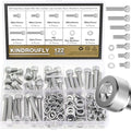 122 Pieces M6 x 10/12 /16/20 /25/30 /35mm Hex Socket Head Cap Screws Nuts Washers Assortment Kit, 304 Stainless Steel, Fully Machine Thread - size: M6, style: Socket Head