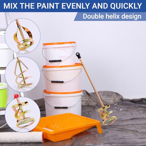 MorningRo 3 Pack Paint Mixer for Drill, Concrete Cement Mixer, Gold - color: Gold