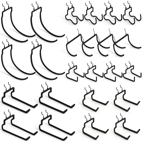 INCLY 24 Pack 1/4" Pegboard Drill Holder Tool Utility Hooks - size: 24 Pack