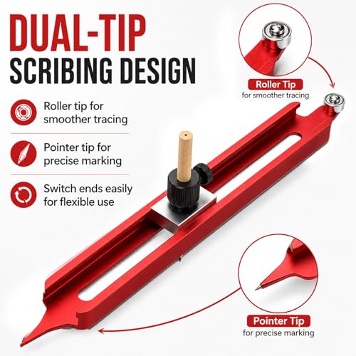 Scribing Tool with Lock & Pencil Holder, Contour Gauge for Carpentry Tiling