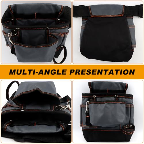 Electrician Tool Pouch with Belt Clip - 8 Pocket for Carpenters,Technicians