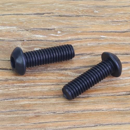 35 Pieces M6 x 20mm Button Head Socket Cap Screws, Thread Pitch 1.0mm, Sutemribor M6 Black Screws, 10.9 Grade Alloy Steel, Black Oxide Finish, Fully Threaded - size: M6 x 20mm, style: Button Head
