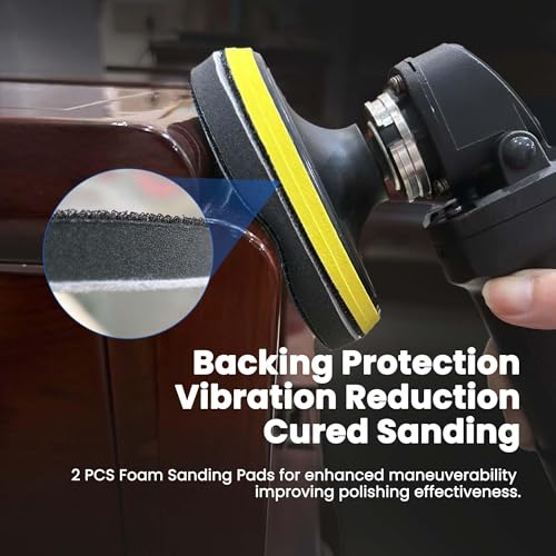 5 Inch 51pcs Wet Dry Sanding Discs Hook and Loop Foam Backing Pad, Waterproof Sandpaper Silicon Carbide for Random Orbital Sander, Automotive Wood Metal Polishing & Sanding 180-5000 Assorted Grit