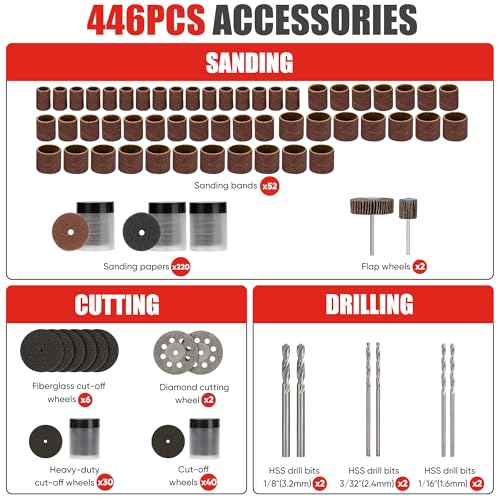 4V Cordless Mini Rotary Tool Kit with 446PCS Accessories