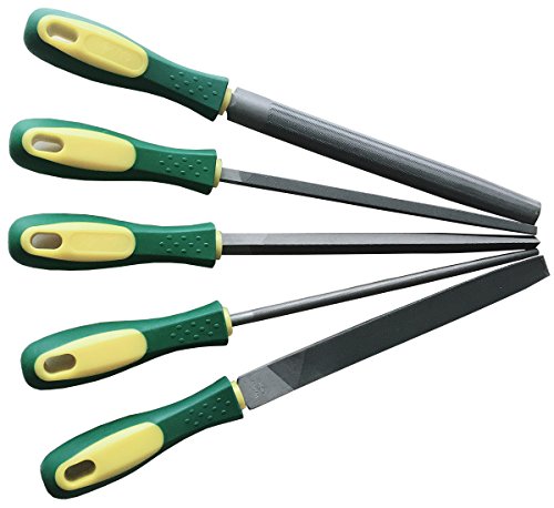 Metal File Set, 5-Piece, 8-inch,High Carbon Steel File,Work for Metal, Wood,Plastic - size: 8 inch Metal File