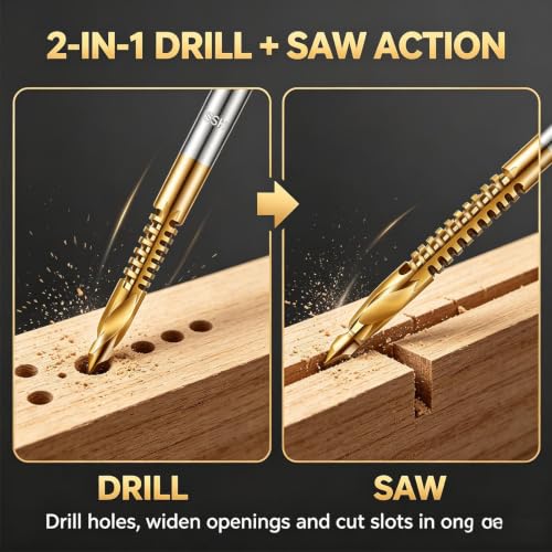 6PC Twist Drill Bit Set, 3-8Mm Titanium High-Speed Steel Drill Set for Machinists for Drilling Screwing Boring Carving Cutting Polishing Durable Plunge Drill Bits