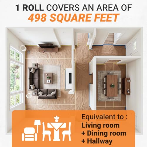 Floor Protection Natural Brown Rosin Paper 36" x 166 ft, Pack of 4 - style: 1992 sq ft (36" Pack of 4 Rolls)