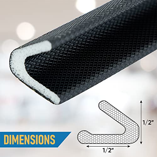 Adhesive V Shape Weatherstrip, Weather Stripping Door Seal Strip Foam Door Frame Insulation Side Jamb Bottom Groove Gap Filler Soundproof V Weatherstripping (Black, 1/2 in x 1/2 in x 26 Ft) - color: Black
