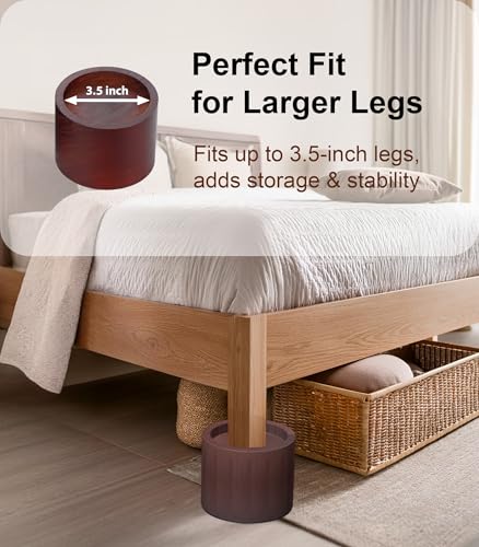 Lufia Solid Pine Wood Bed Risers 3 Inch Lift, Durable Furniture Risers for Beds, Sofas, Desks - Stylish Design, Easy Install, 2,000 Lbs Capacity (3 Inch) - size: 3 Inch